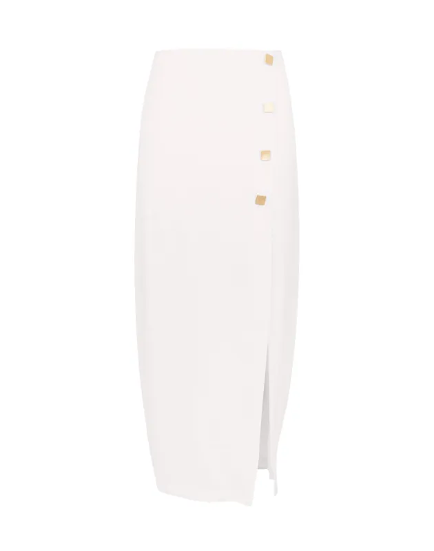 Alessia Midi Skirt - Off White sold by Vix