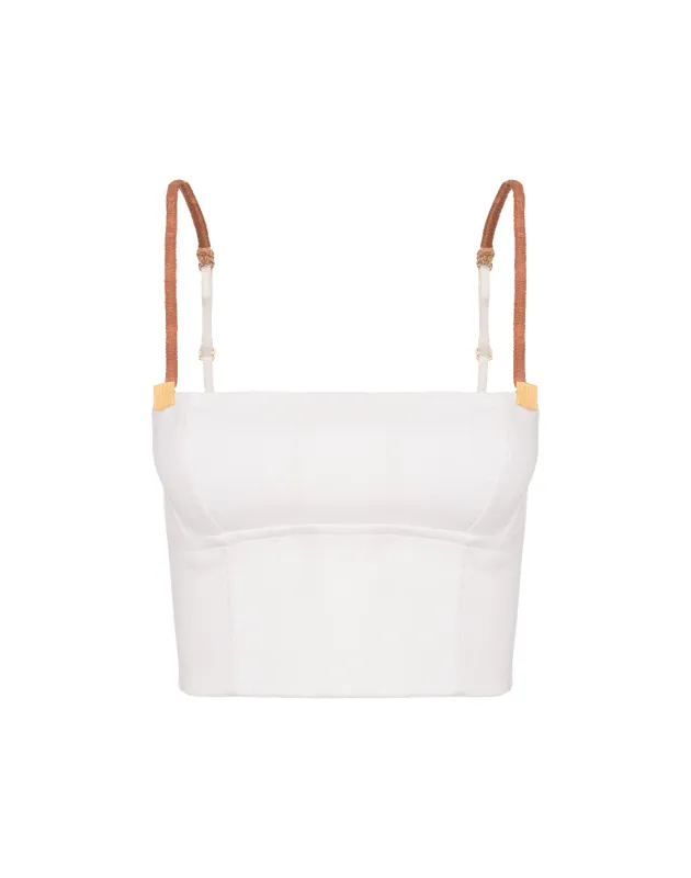 Aika Cropped Top - Off White made by Vix