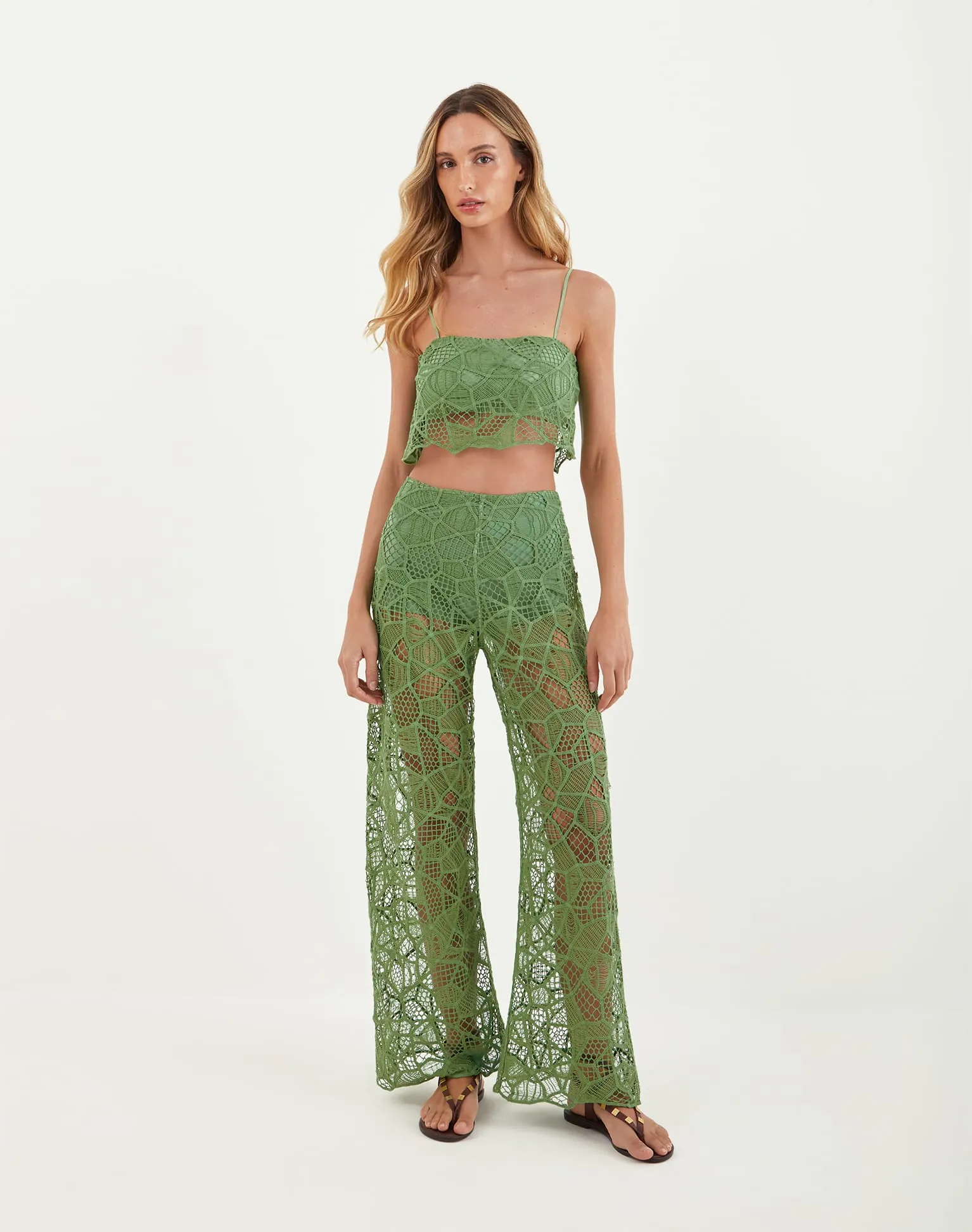 Hollie Flared Pants - Aloe sold by Vix product image thumbnail 2