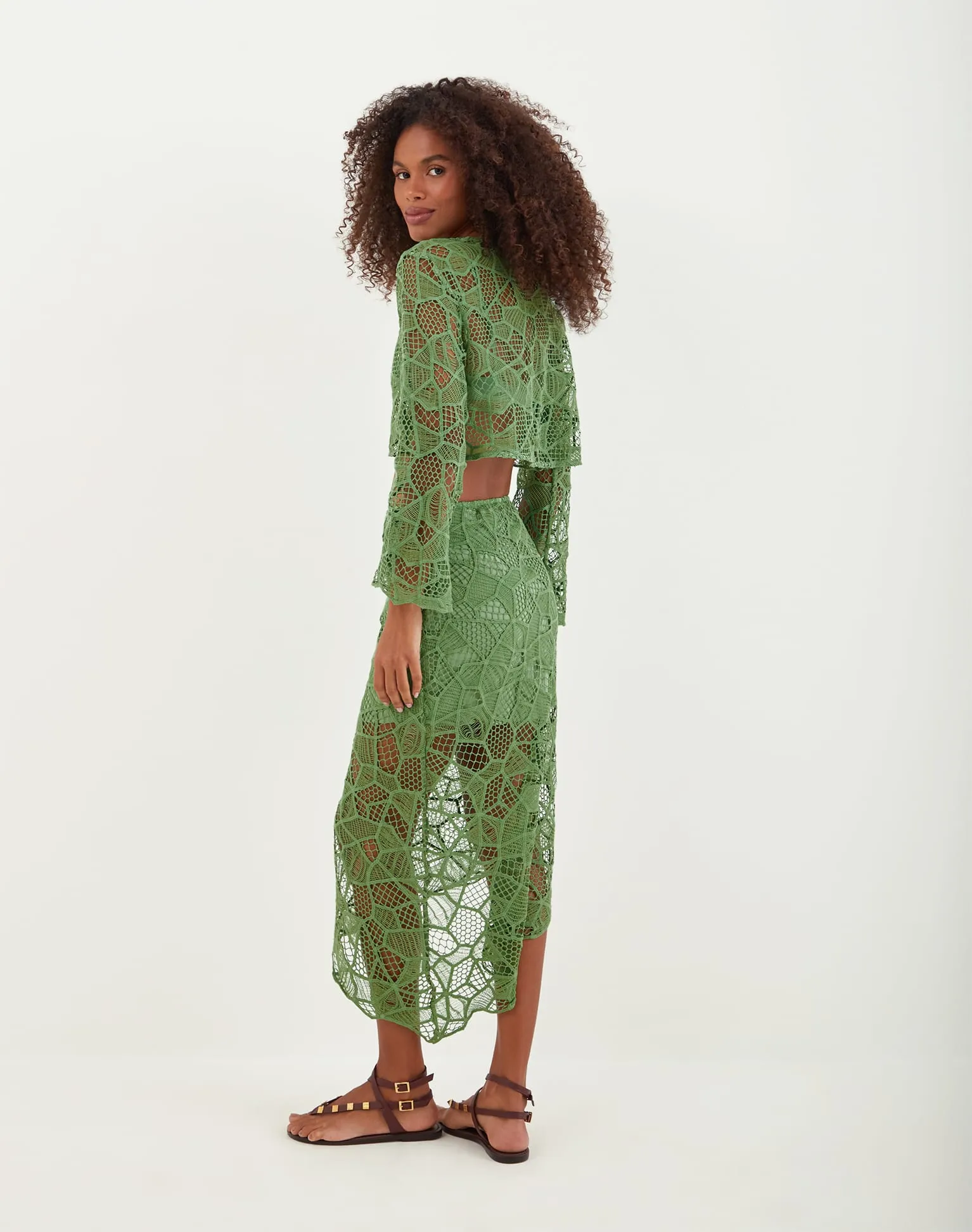 Hollie Midi Skirt (Final Sale) - Aloe sold by Vix product image thumbnail 4