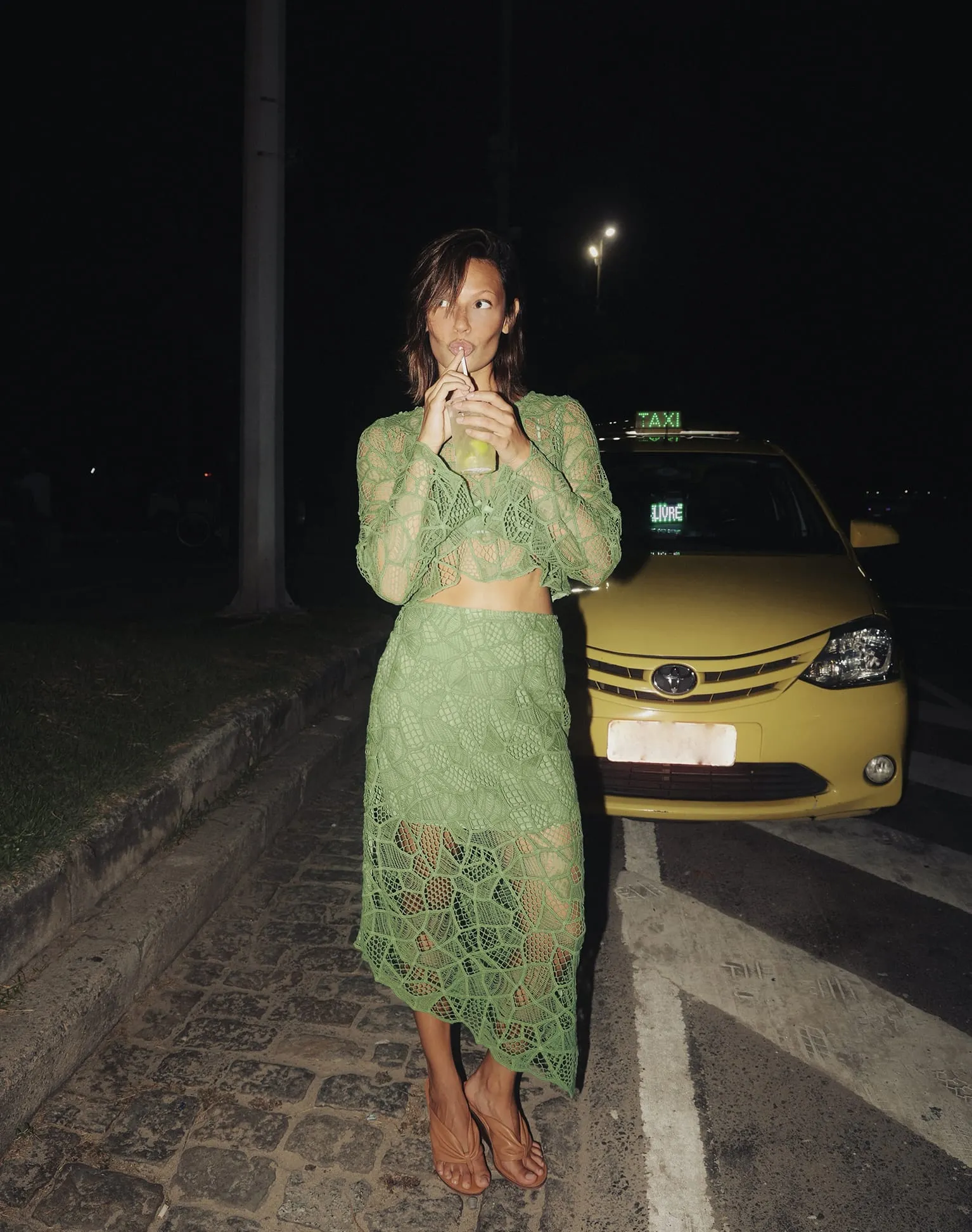 Hollie Midi Skirt (Final Sale) - Aloe sold by Vix product image thumbnail 3