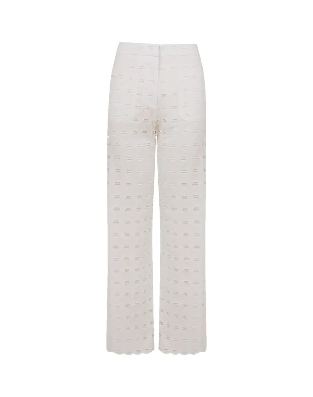 Eyelet Raya Pants - Off White made by Vix