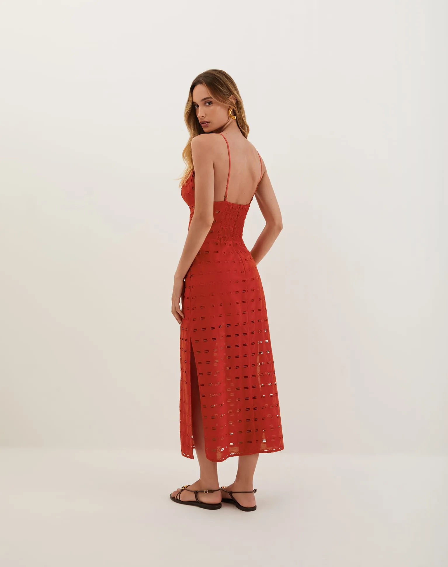 Eyelet Raya Midi Dress - Ruby sold by Vix product image thumbnail 2