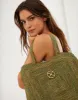 Raffia Pyramid Bag - Green sold by Vix