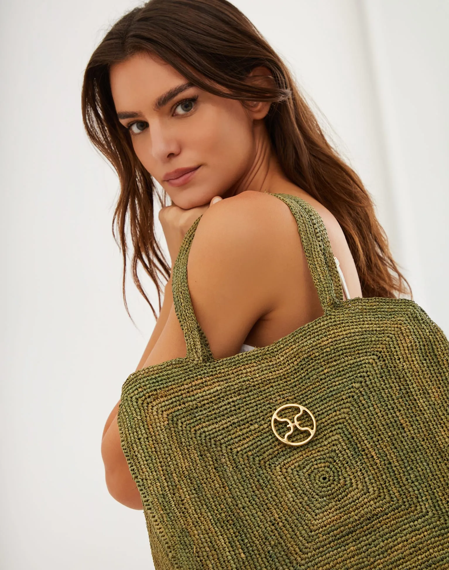 Raffia Pyramid Bag - Green sold by Vix product image thumbnail 2