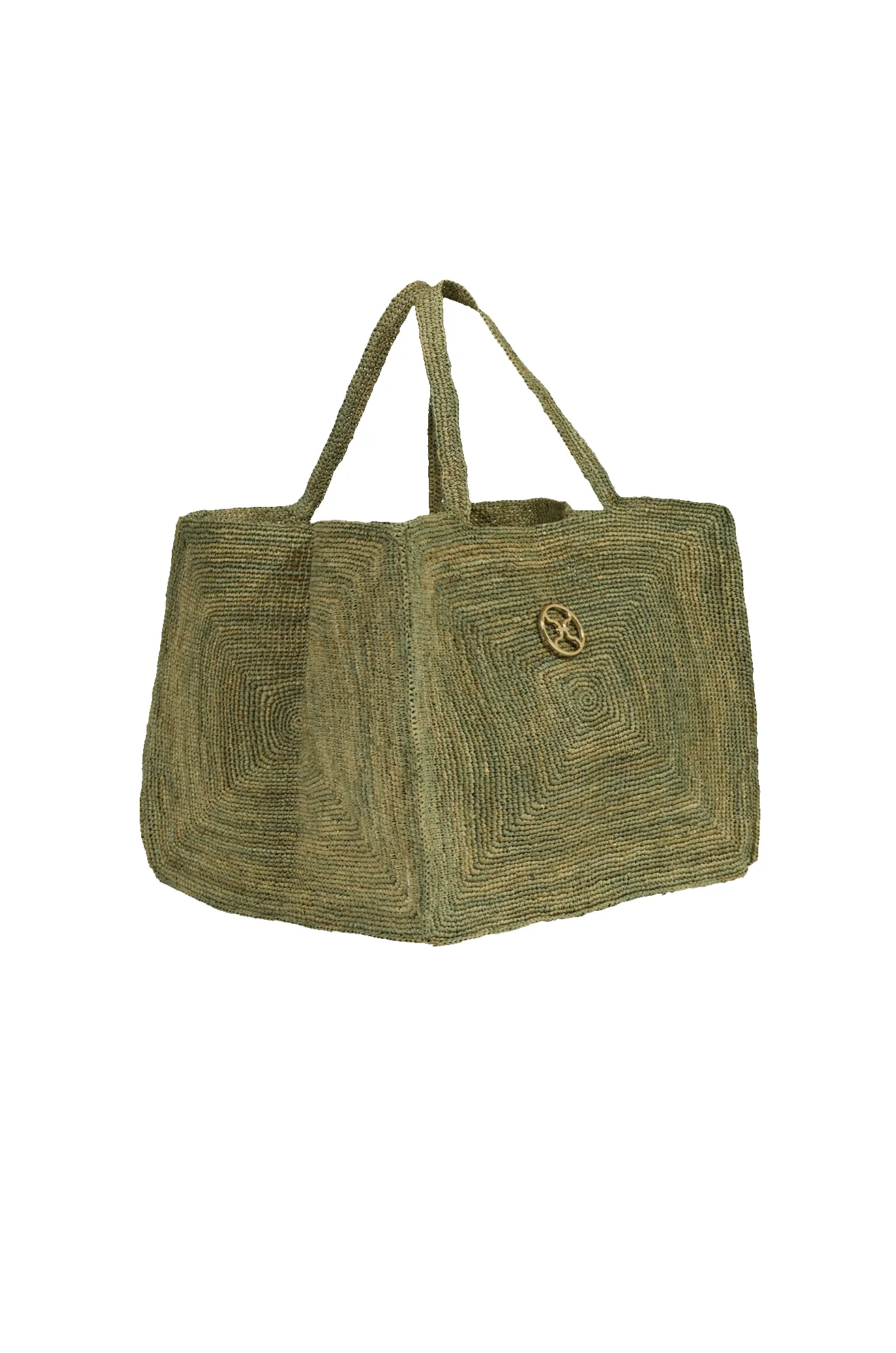 Raffia Pyramid Bag - Green sold by Vix