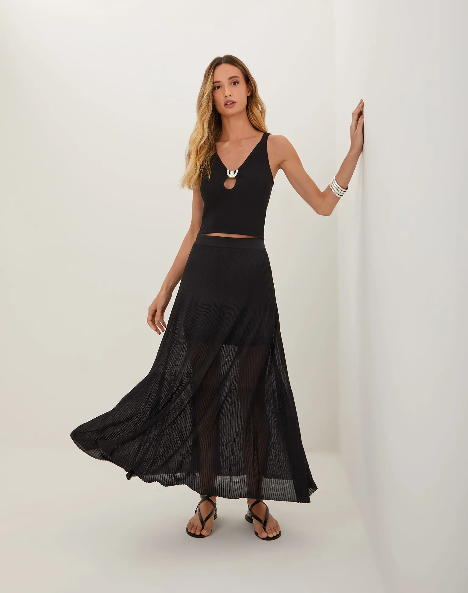 Knit Maira Long Skirt (Exchange Only) - Black sold by Vix product image thumbnail 2
