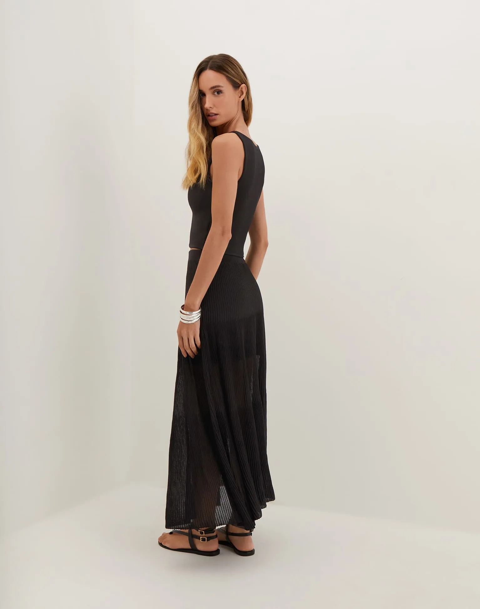 Knit Maira Long Skirt (Exchange Only) - Black sold by Vix product image thumbnail 4