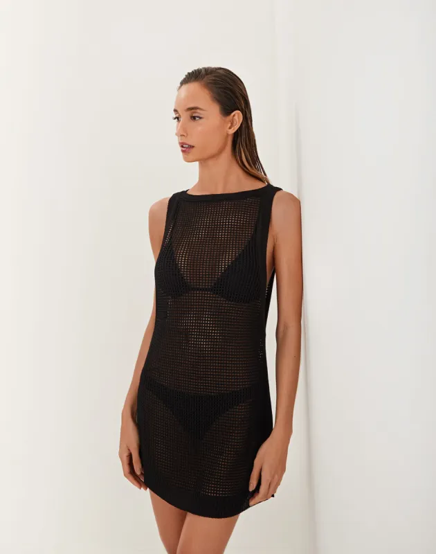 Knit Erika Short Cover Up - Black sold by Vix
