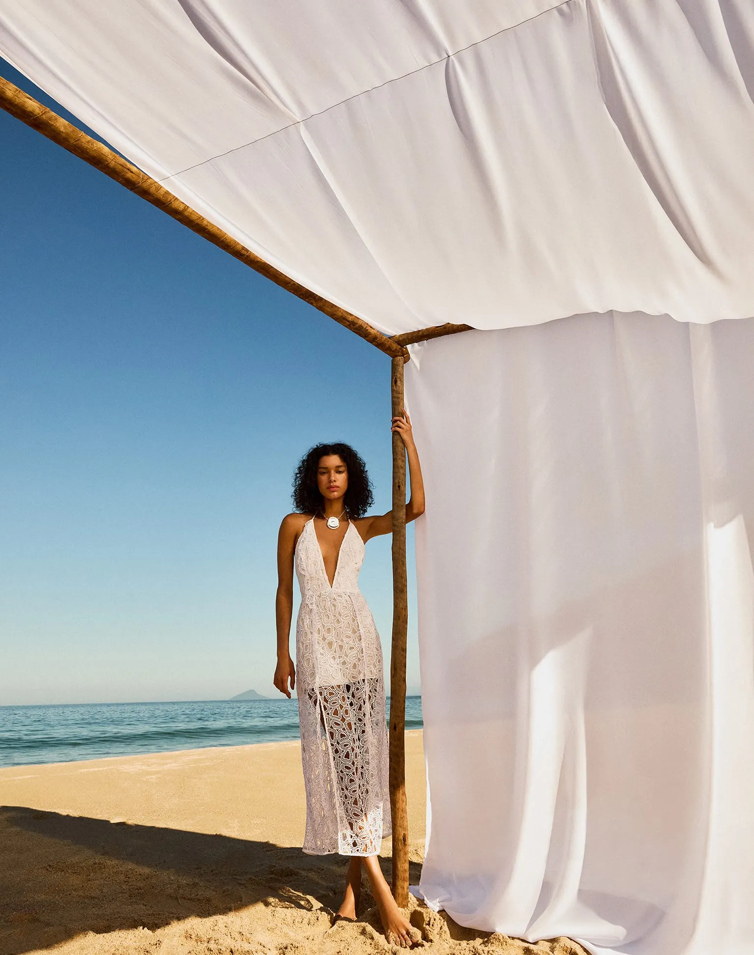 Eyelet Joelle Midi Dress - Off White sold by Vix product image thumbnail 2