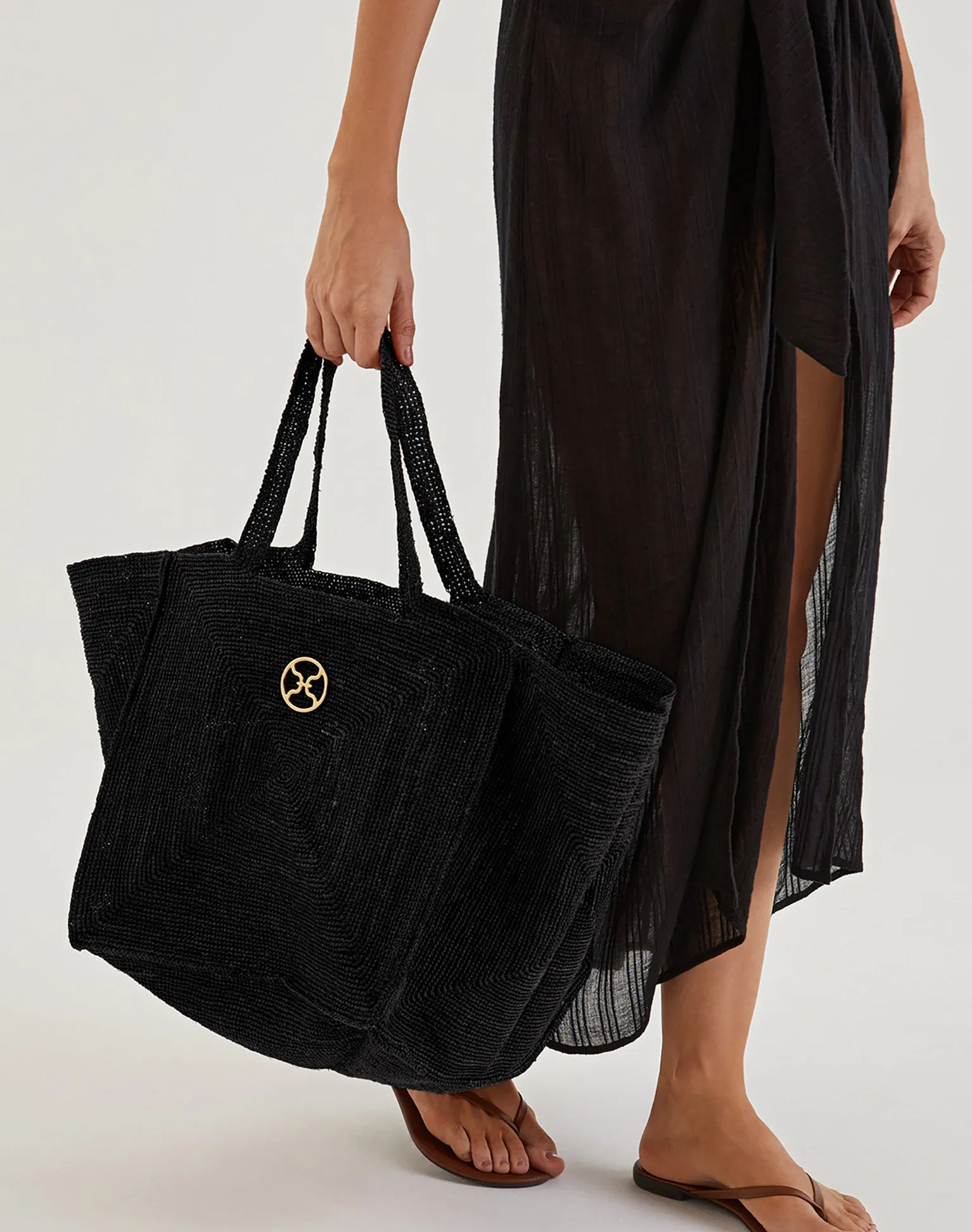 Raffia Pyramid Bag - Black sold by Vix product image thumbnail 2