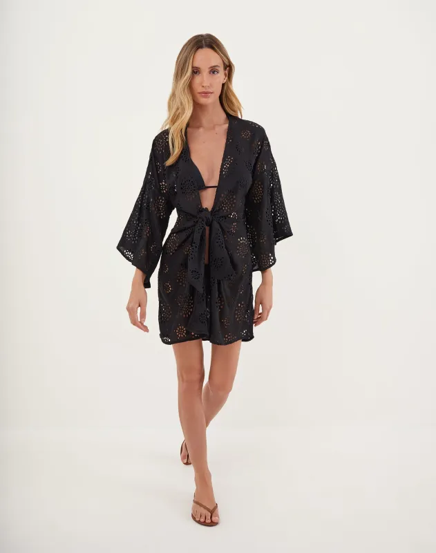 Perola Knot Short Cover Up - Black sold by Vix