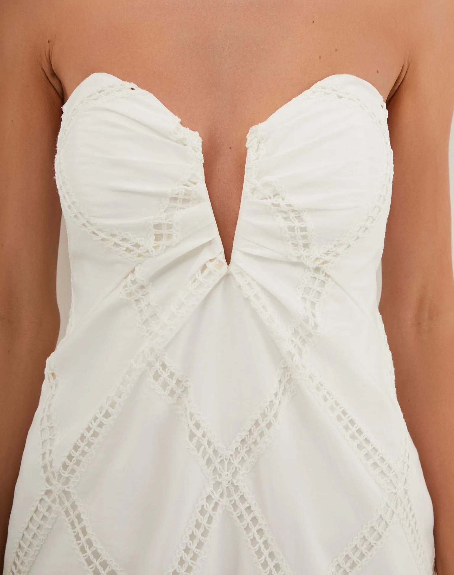 Eyelet Zhen Long Dress (Exchange Only) - Off White sold by Vix product image thumbnail 4