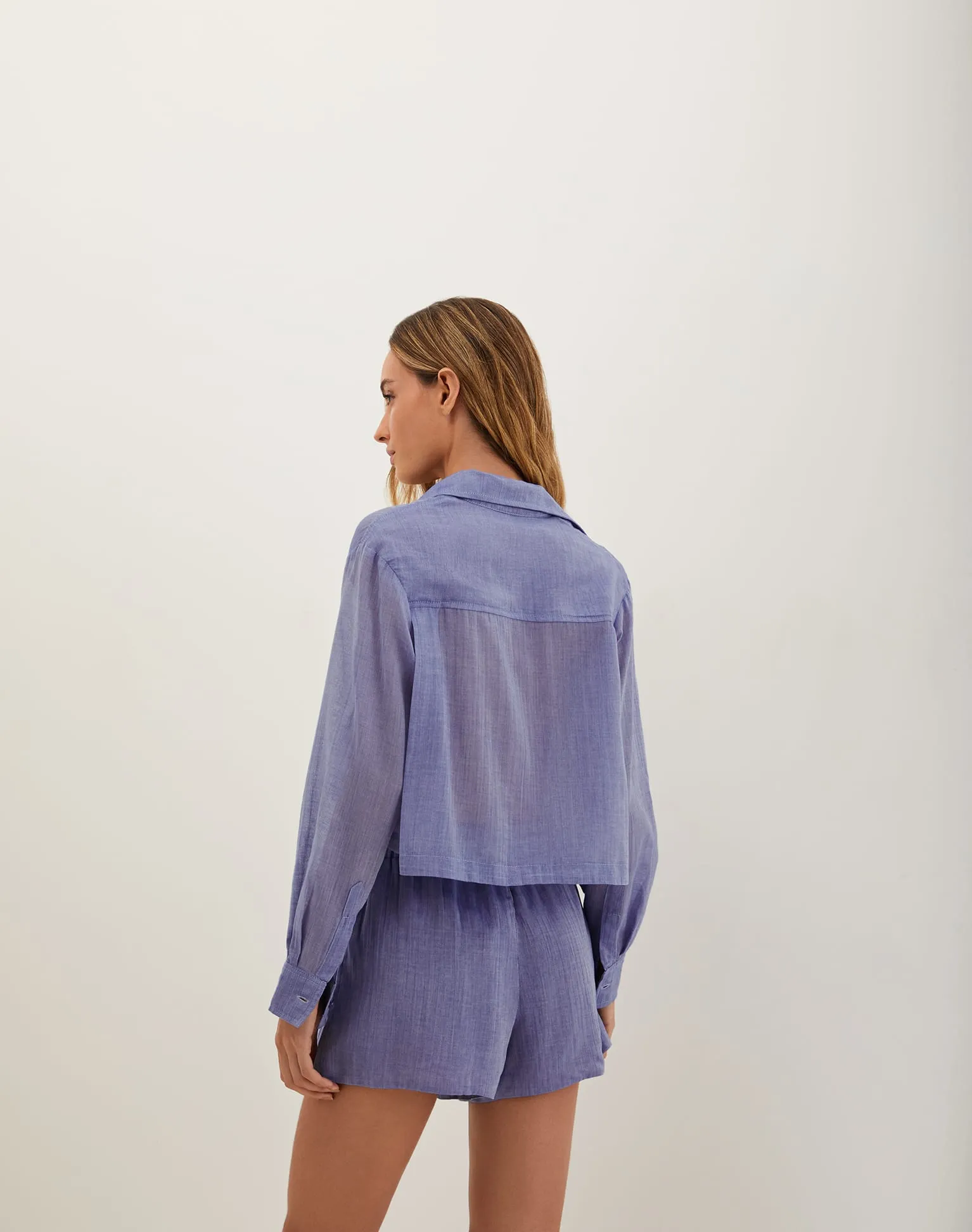 Cassia Cropped Blouse - Sapphire sold by Vix product image thumbnail 4
