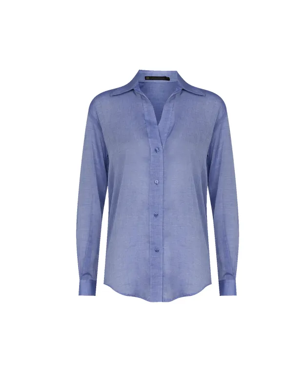 Lyra Long Sleeve Blouse - Sapphire sold by Vix