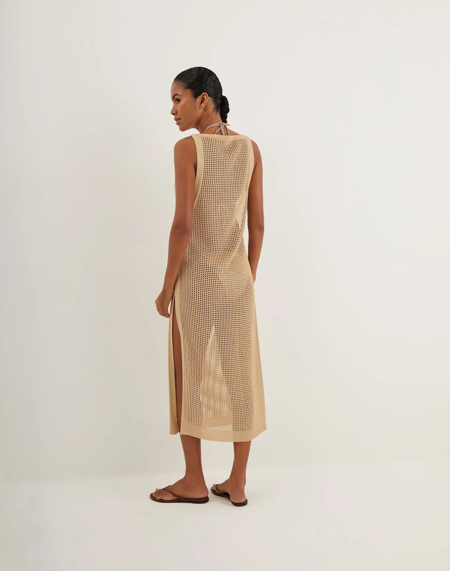 Knit Hanna Long Cover Up - Natural sold by Vix product image thumbnail 3