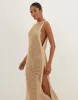 Knit Hanna Long Cover Up - Natural sold by Vix