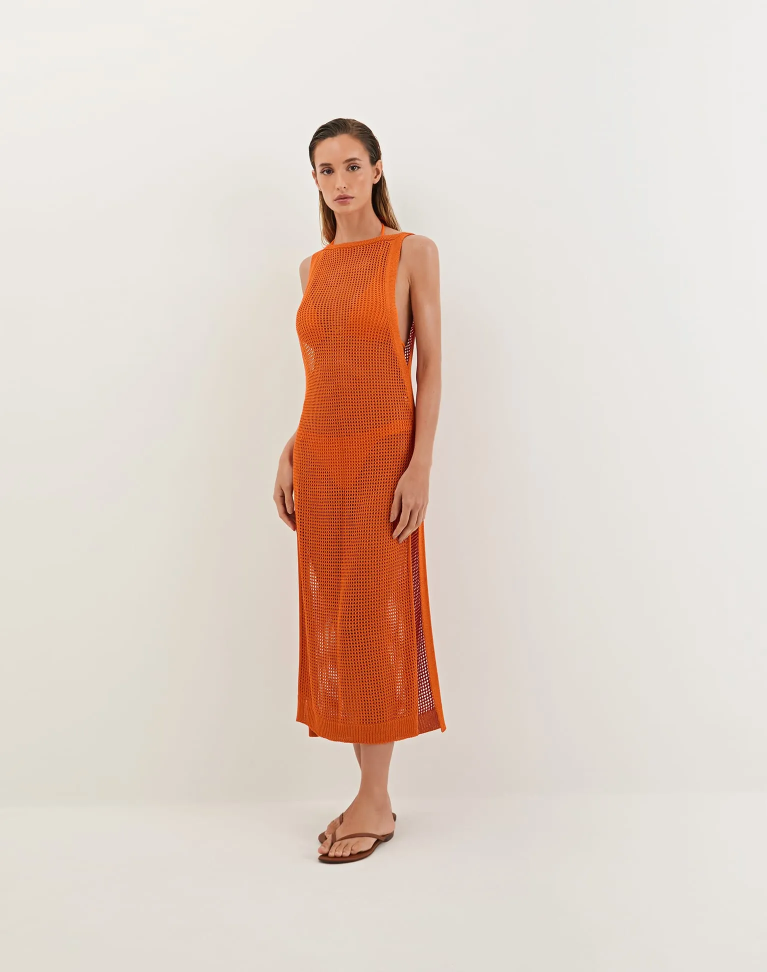 Knit Hanna Long Cover Up (Exchange Only) - Marigold sold by Vix