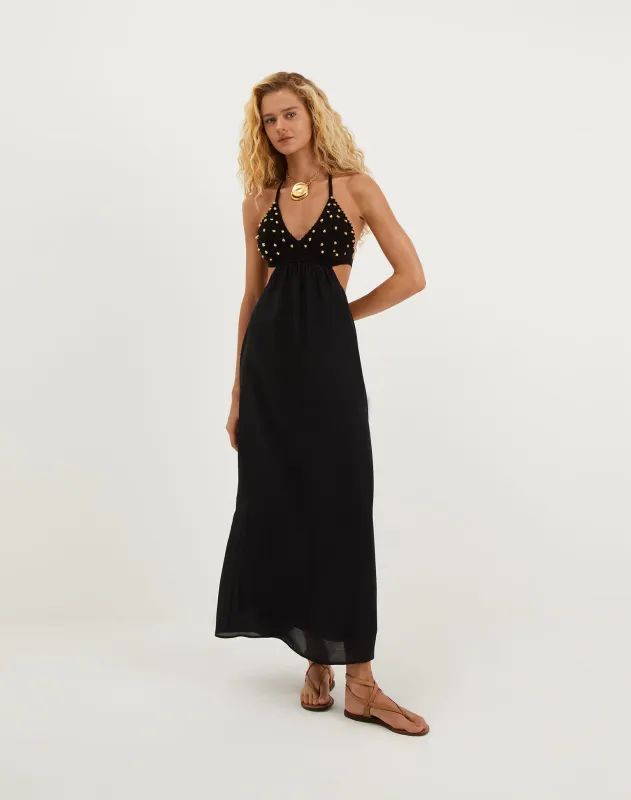 Ivy Long Dress - Black sold by Vix