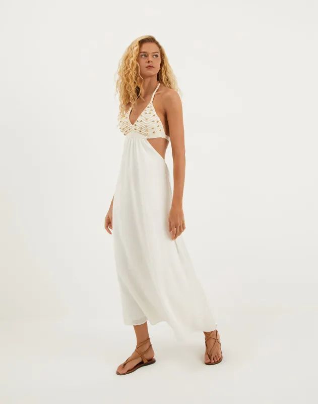 Ivy Long Dress - Off White sold by Vix