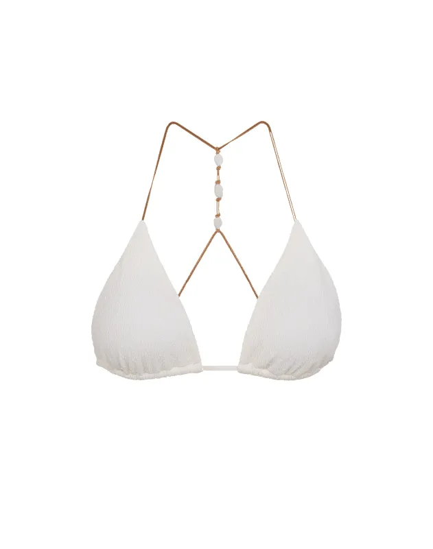 Firenze Ney T Back Tri Top - White sold by Vix