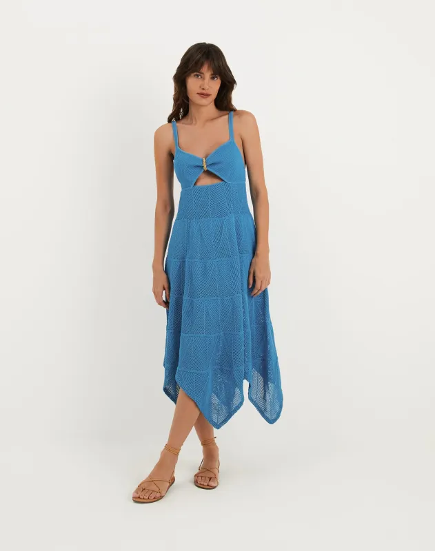 Knit Sabine Handkerchief Dress - Beach Front sold by Vix