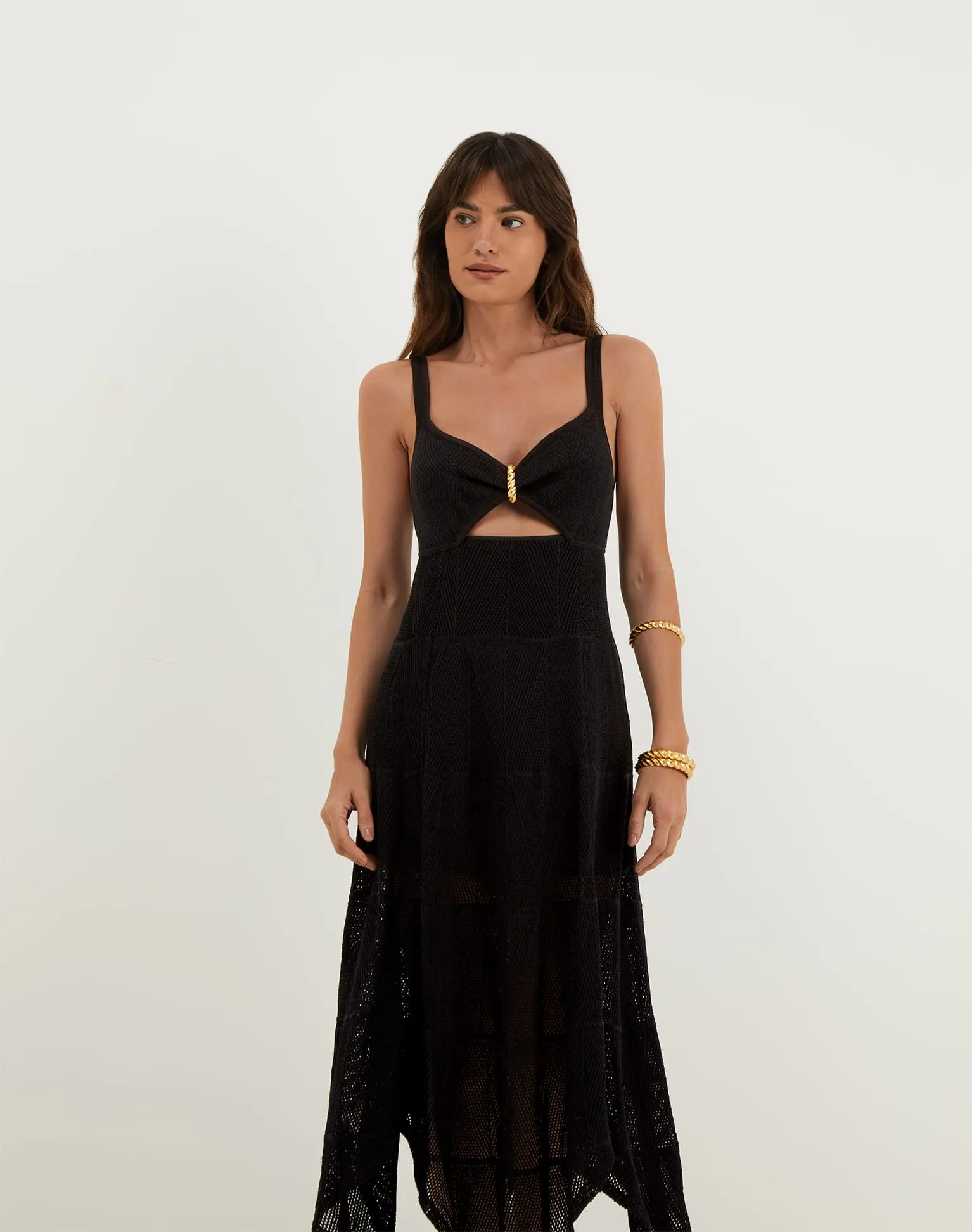 Knit Sabine Handkerchief Dress - Black sold by Vix product image thumbnail 3