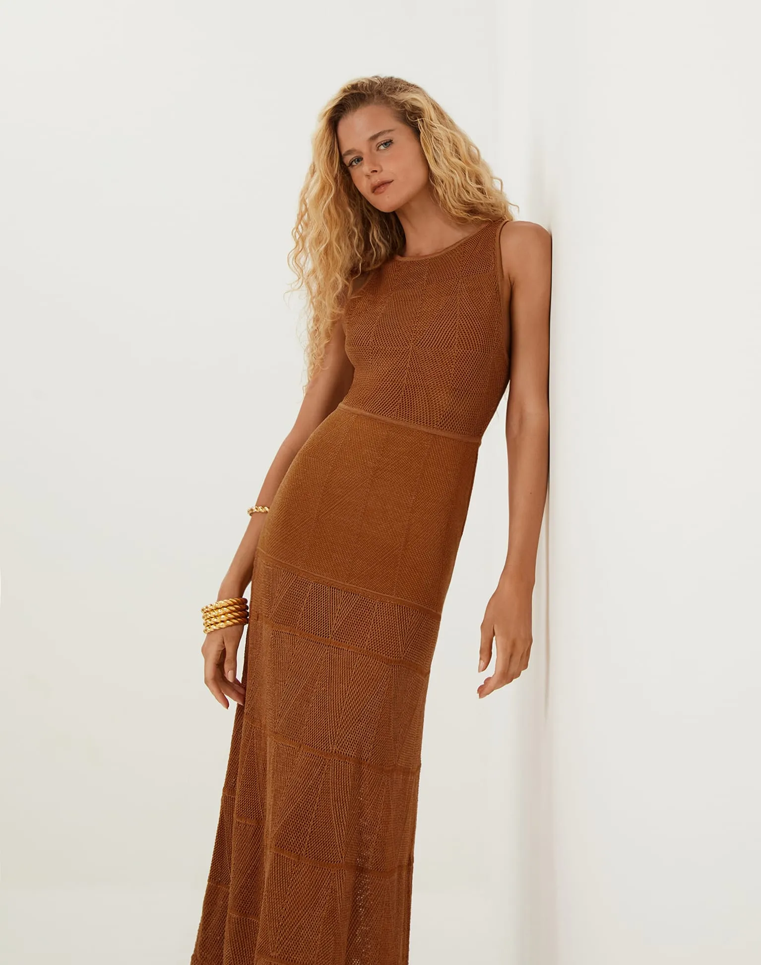 Knit Silvie Long Dress - Éclair sold by Vix product image thumbnail 3