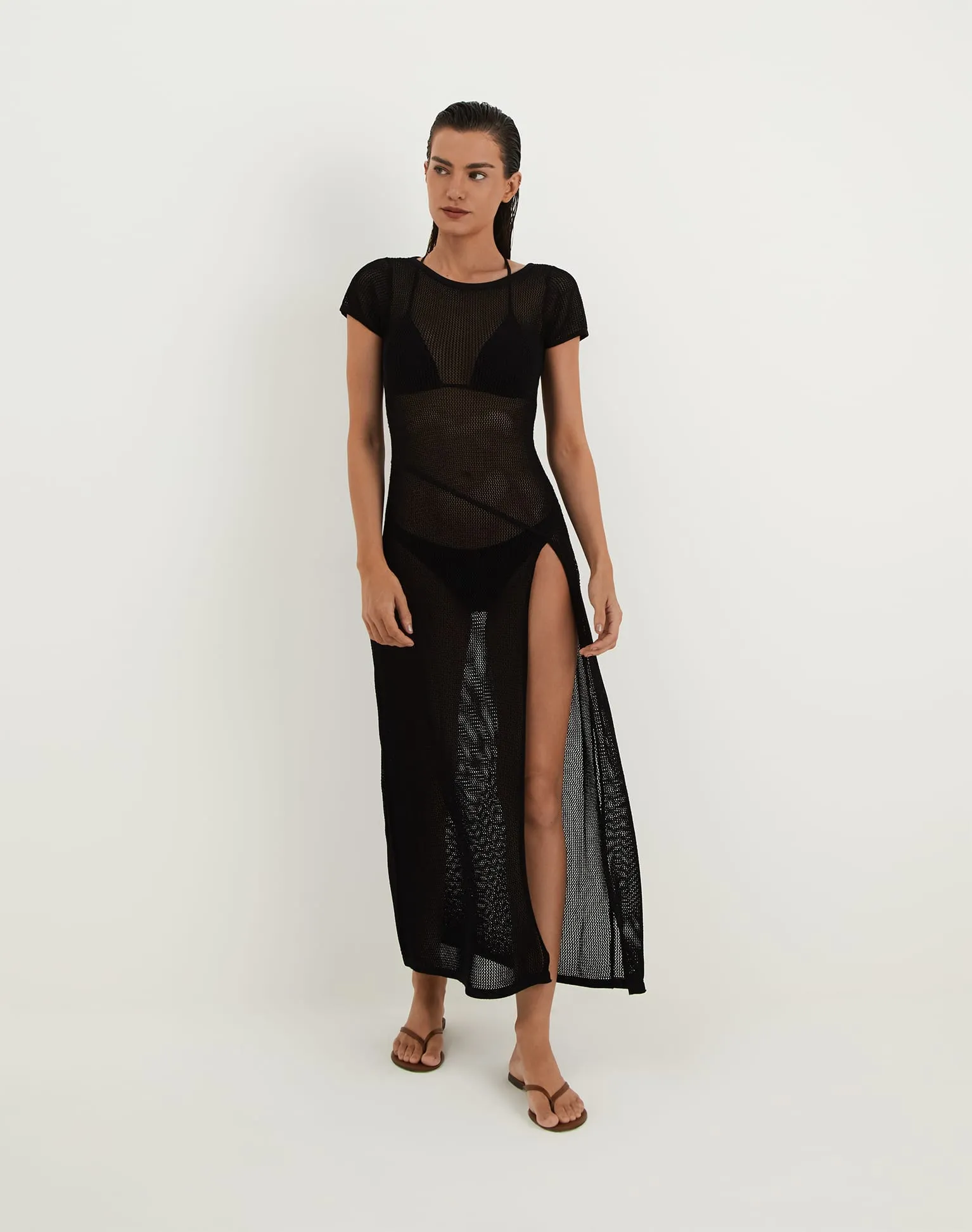 Sylvie Long Cover Up - Black sold by Vix