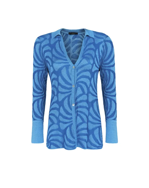 Jacquard Lara Blouse - Neptune sold by Vix