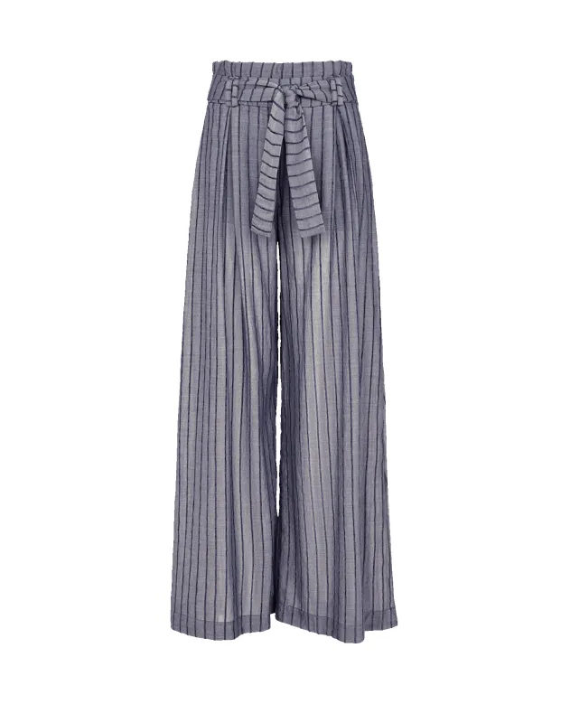 Lysa Palazzo Pants - Sailboat Pinstripe sold by Vix