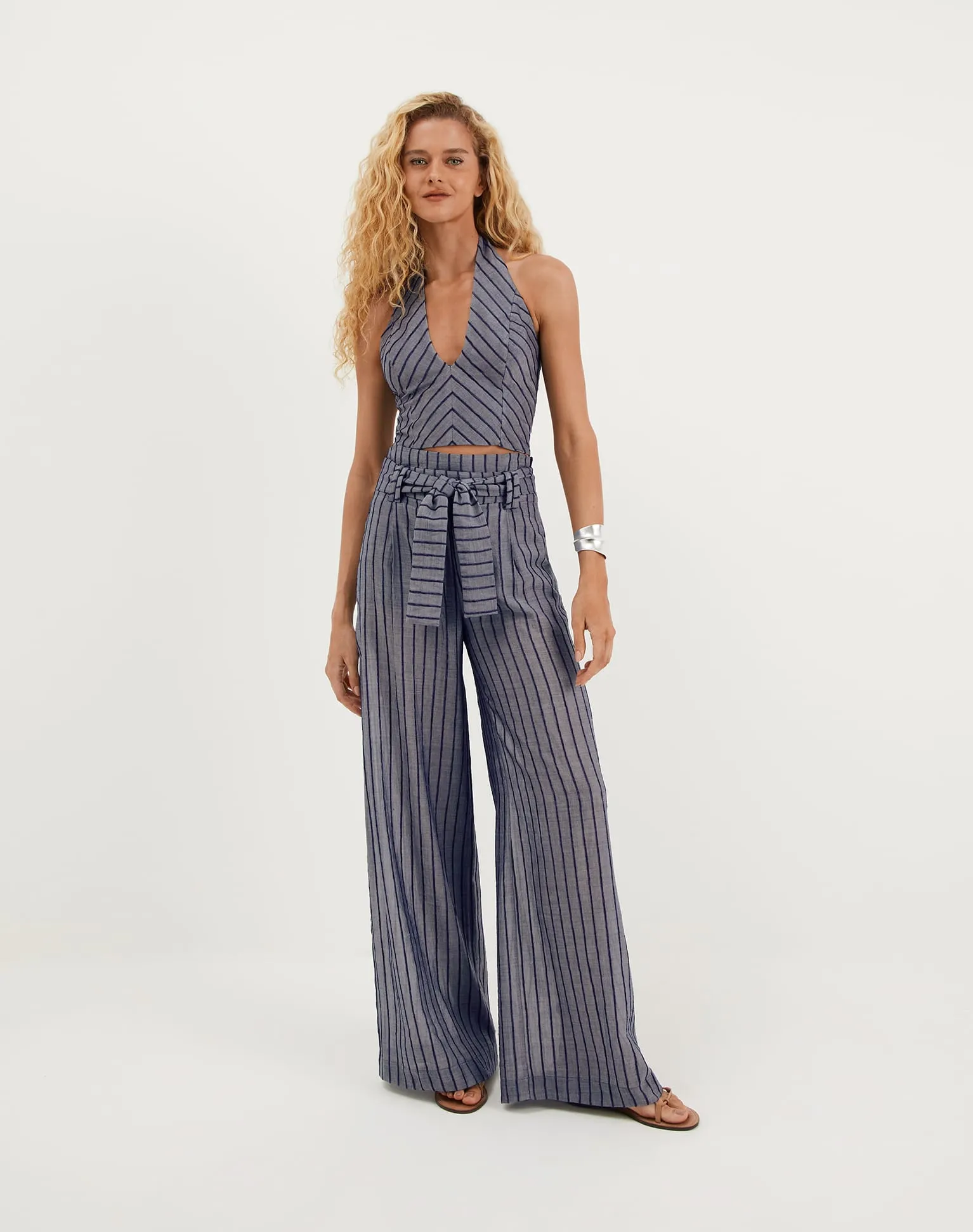 Lysa Palazzo Pants - Sailboat Pinstripe sold by Vix product image thumbnail 2
