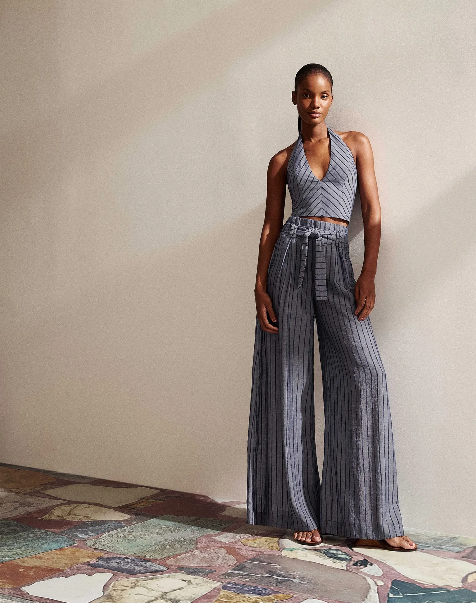 Lysa Palazzo Pants - Sailboat Pinstripe sold by Vix product image thumbnail 3