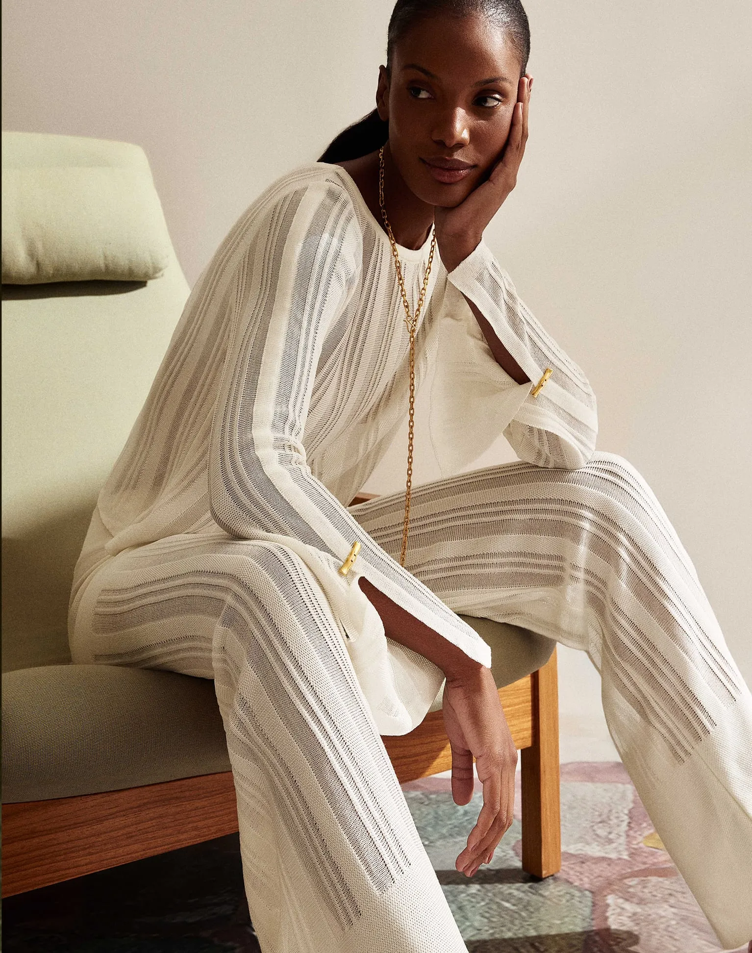 Knit Malene Pants - Off White sold by Vix product image thumbnail 3