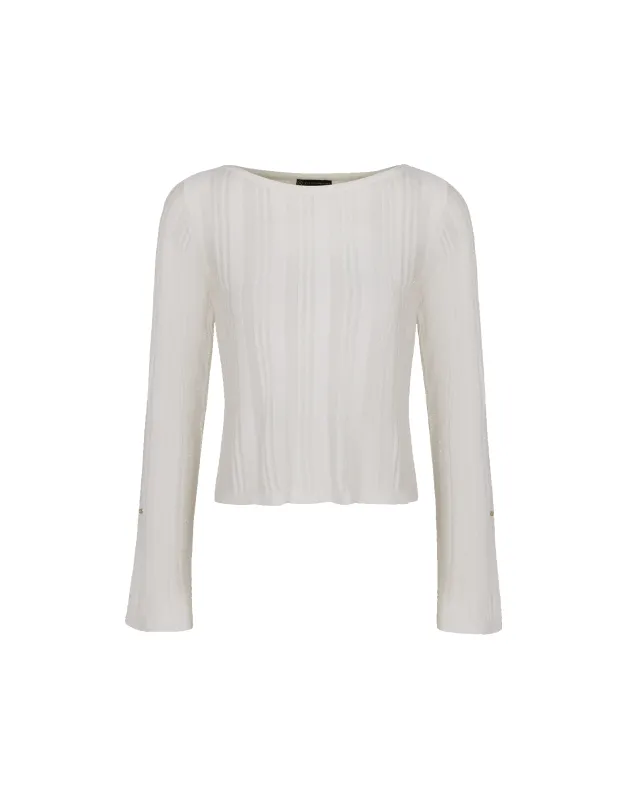 Knit Malene Blouse (Exchange Only) - Off White made by Vix