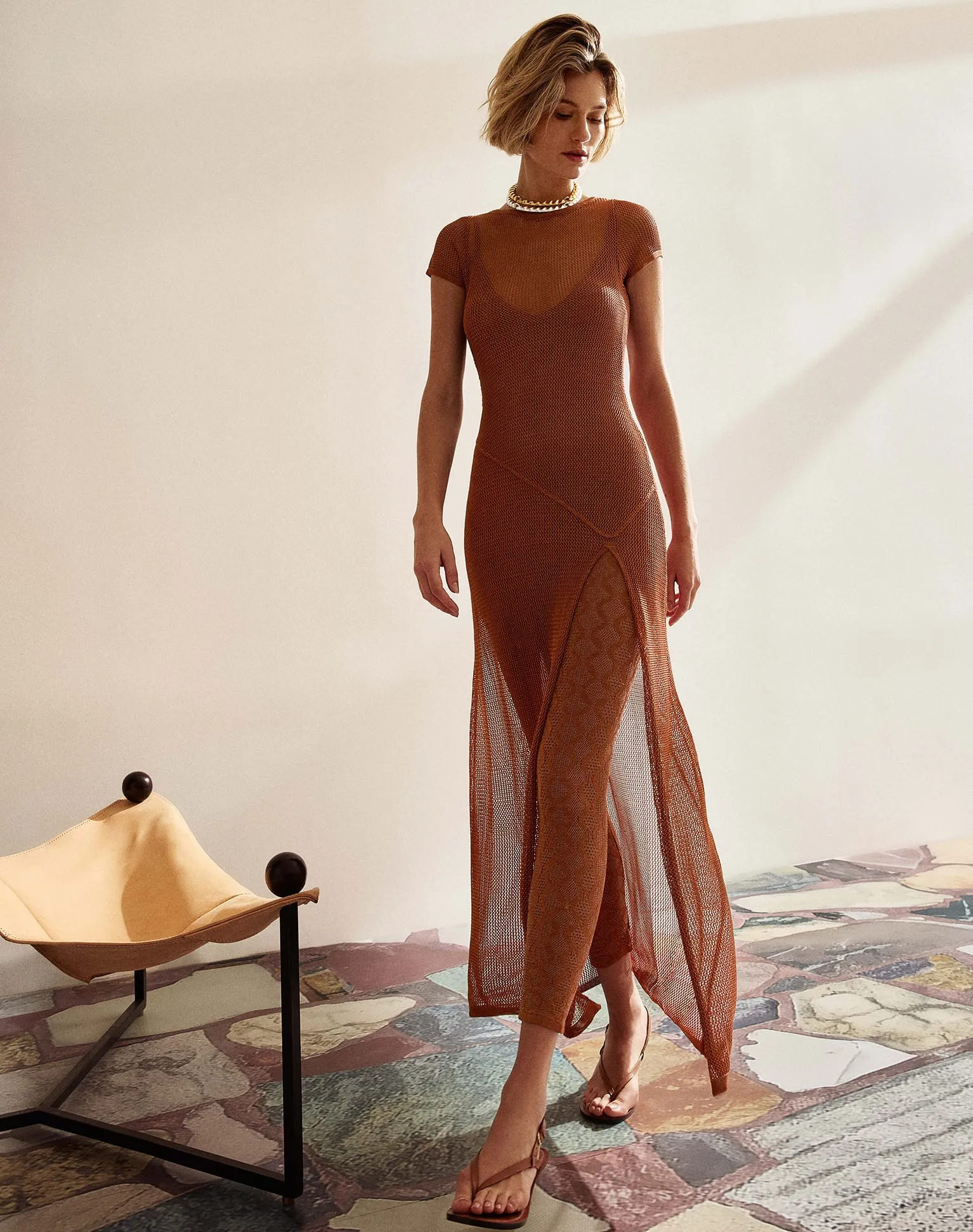 Knit Sylvie Long Cover Up - Éclair sold by Vix product image thumbnail 2