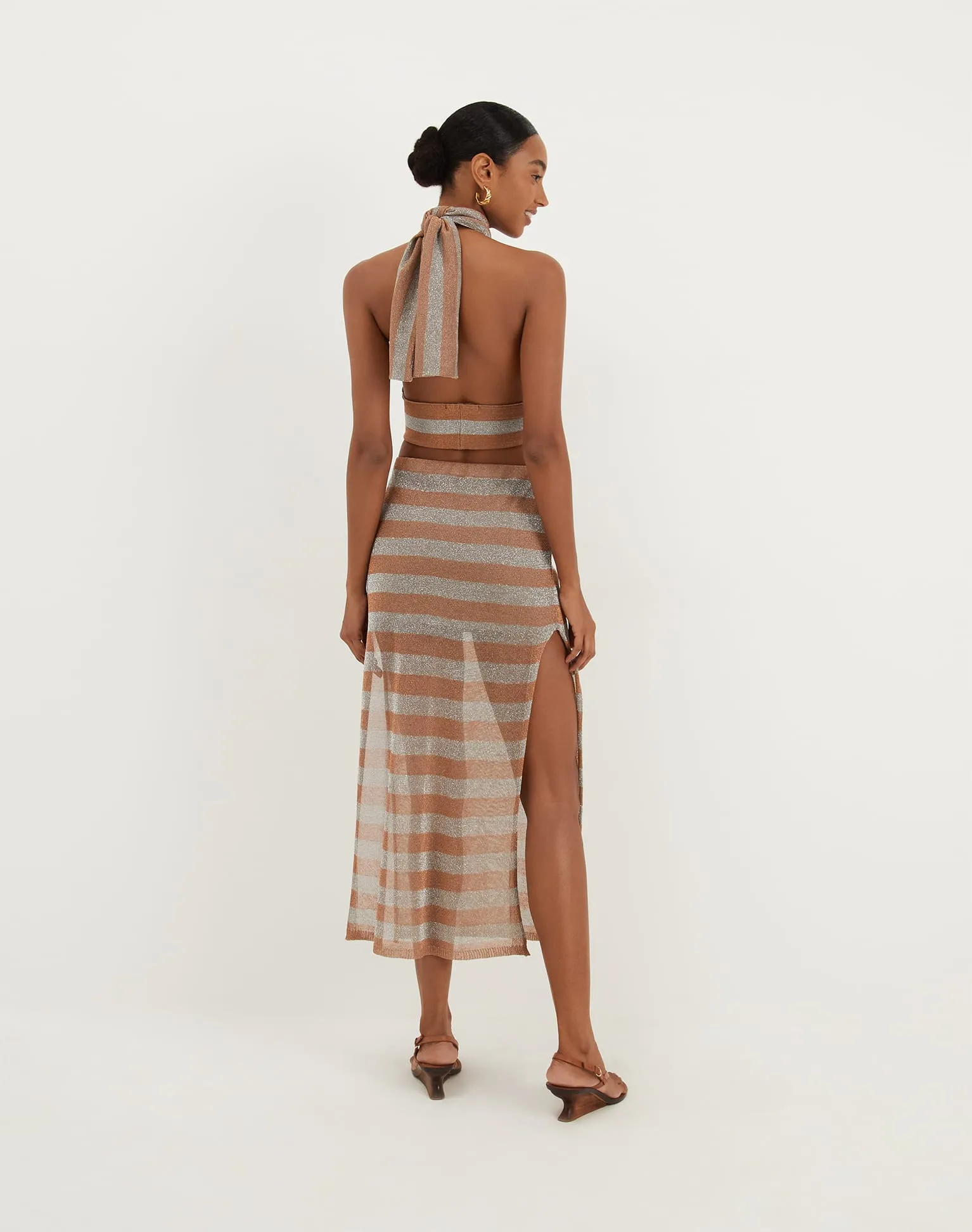 Knit Luna Long Skirt - Striped Éclair sold by Vix product image thumbnail 4