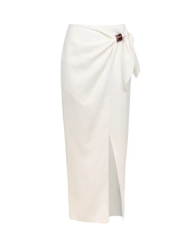 Luna Midi Skirt - Off White sold by Vix