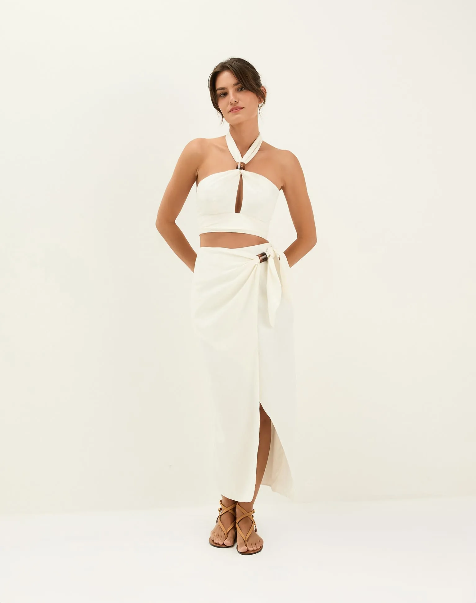 Luna Midi Skirt - Off White sold by Vix product image thumbnail 2