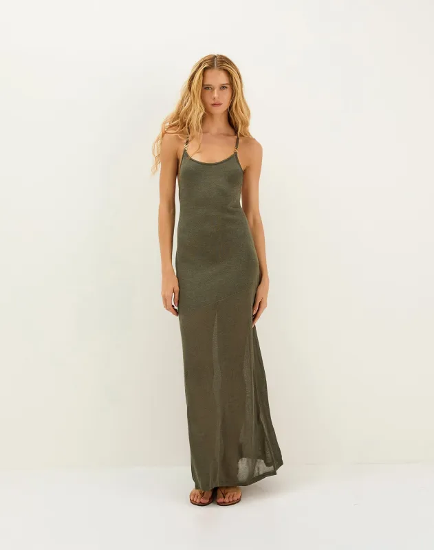 Knit Daphne Long Dress - Evergreen sold by Vix