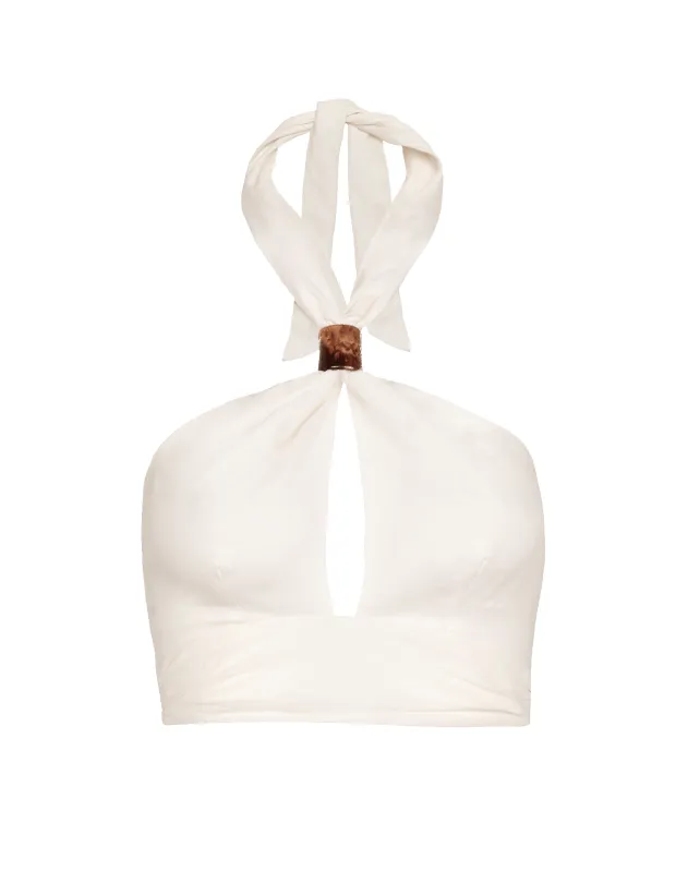 Luna Halter Top - Off White sold by Vix