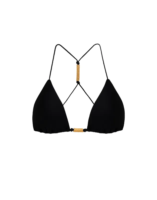 Matte Stacy T Back Tri Top - Black sold by Vix