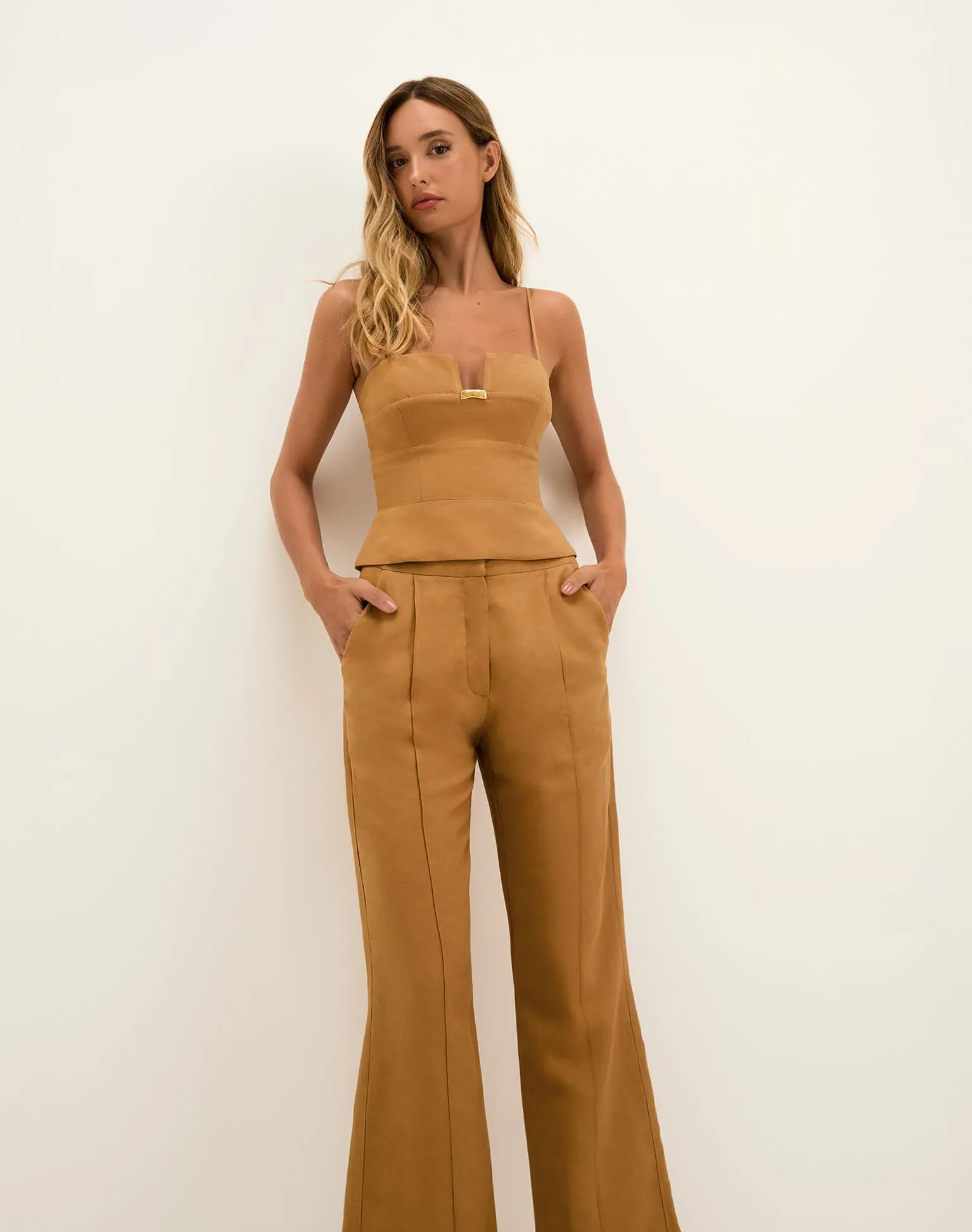 Prya Flared Ankle Pants - Toffee sold by Vix product image thumbnail 5