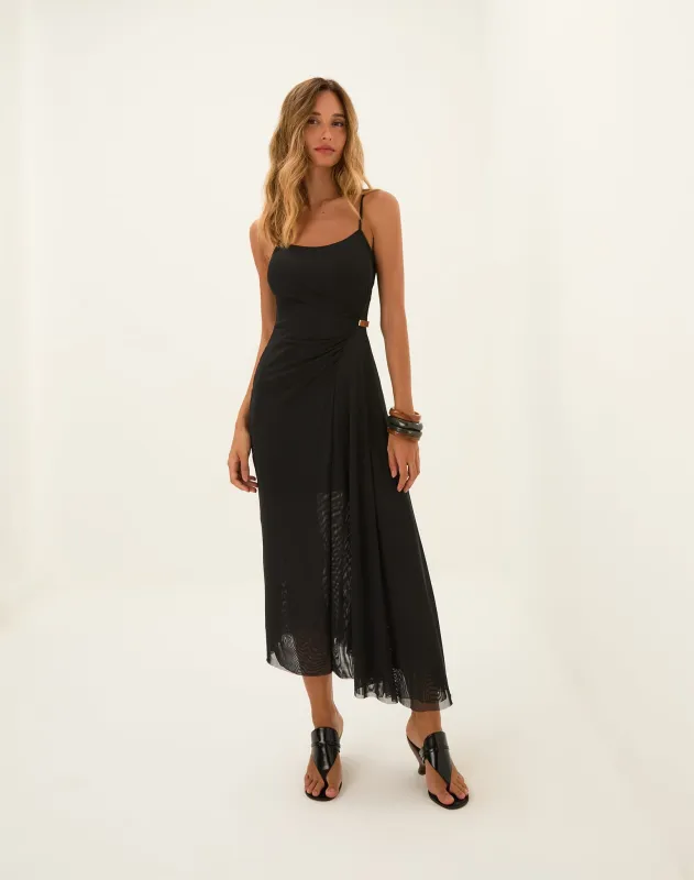 Dana Midi Dress - Black sold by Vix