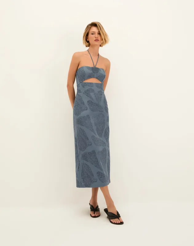 Yara Midi Dress - Embroidered West Coast sold by Vix