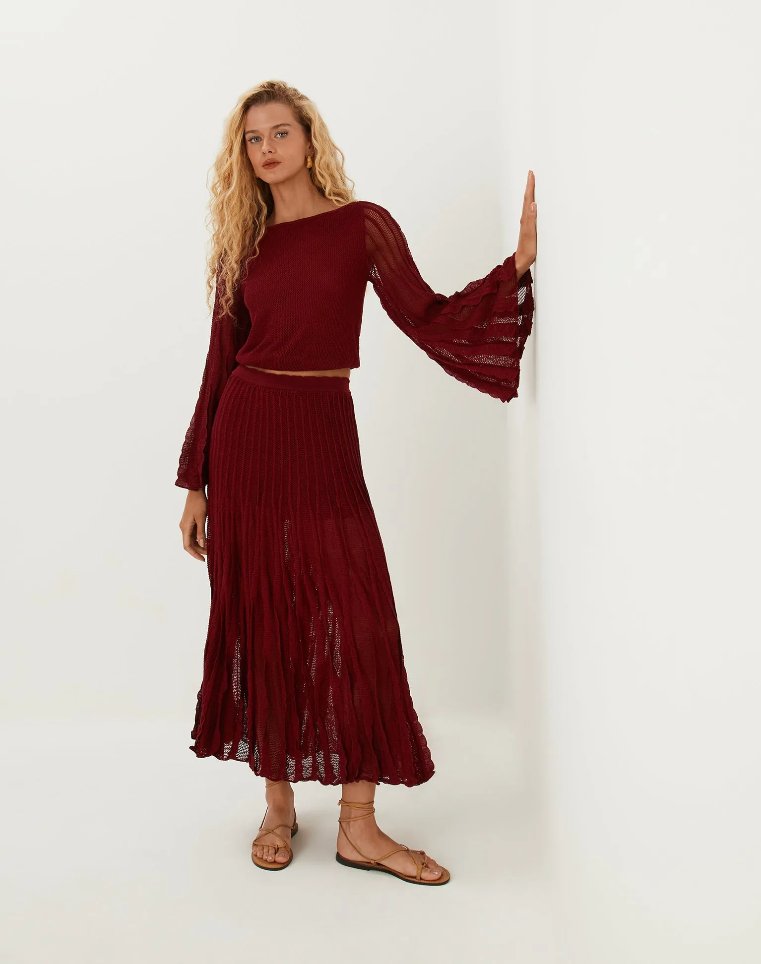 Knit Celina Bell Sleeve Top - Ponche sold by Vix product image thumbnail 2