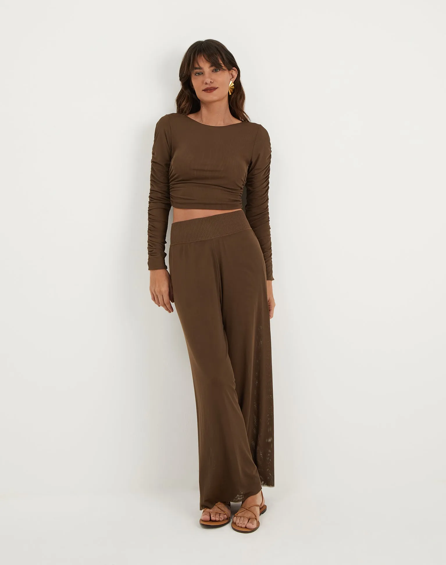 Sia Wide Leg Pants - Eclair sold by Vix product image thumbnail 2