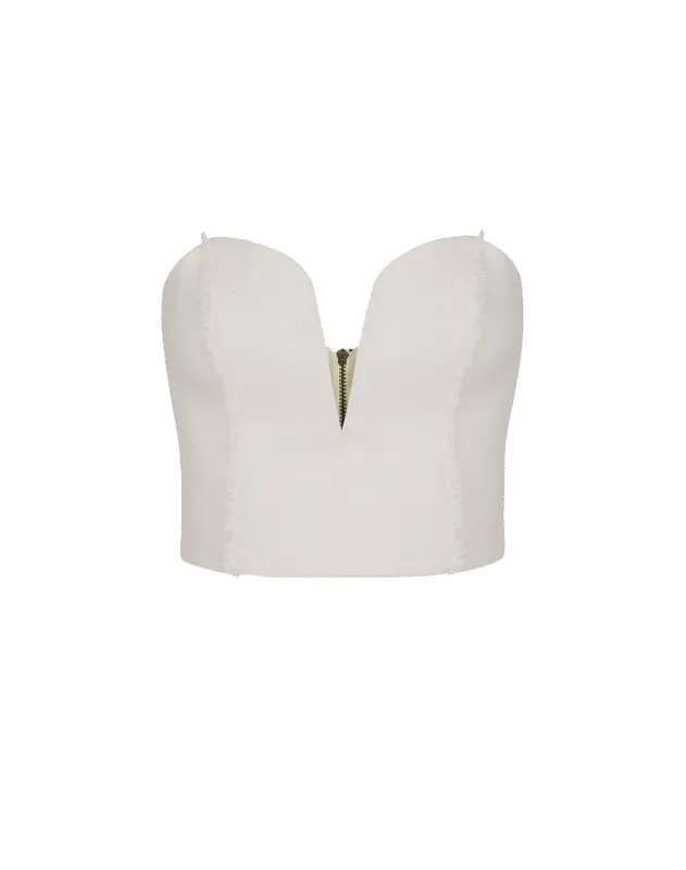 Louise Cropped Top - Off White sold by Vix