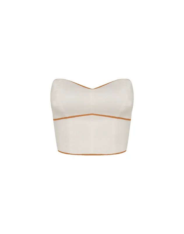 Iva Cropped Top - Off White sold by Vix