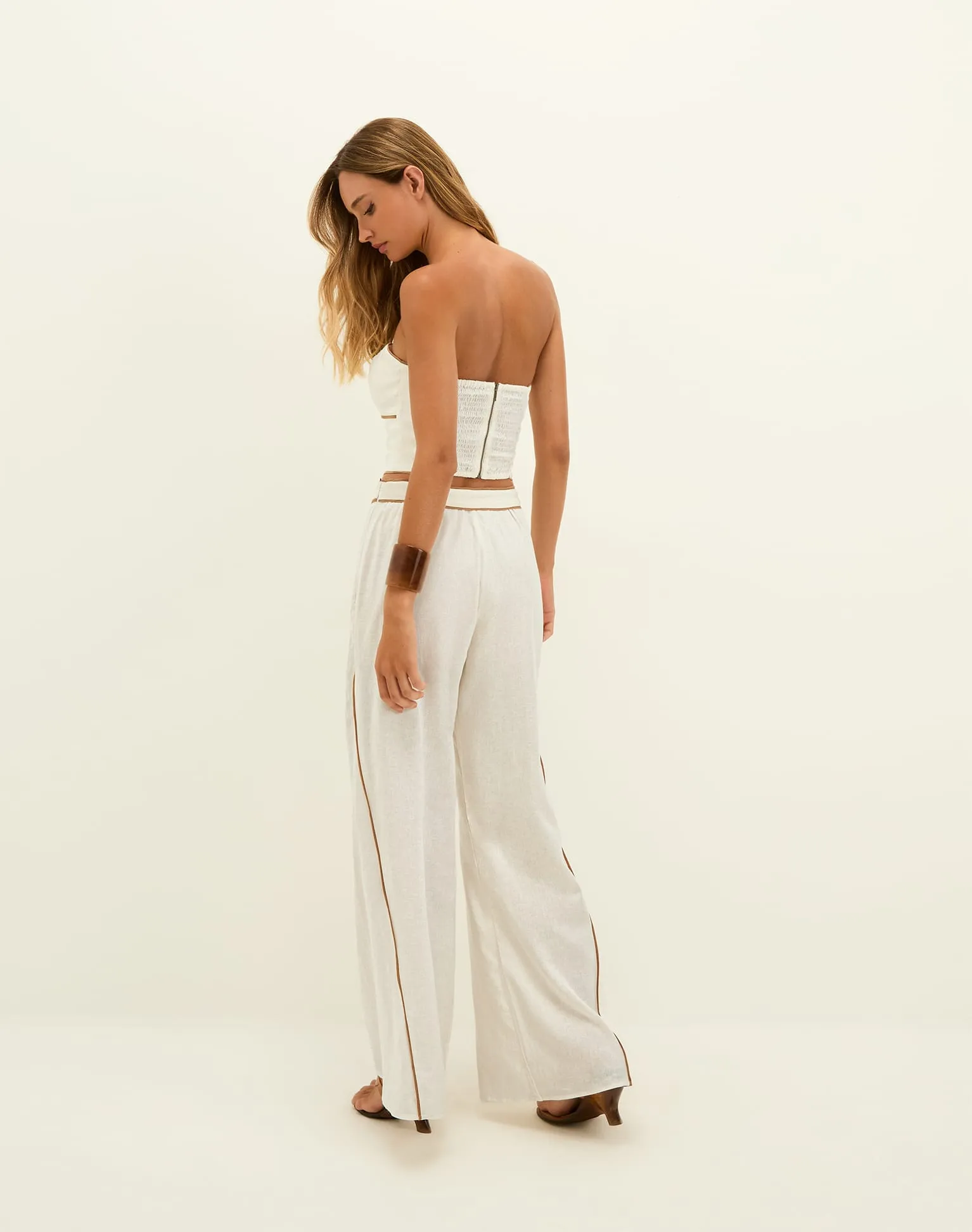 Iva Wide Leg Pants - Off White sold by Vix product image thumbnail 3